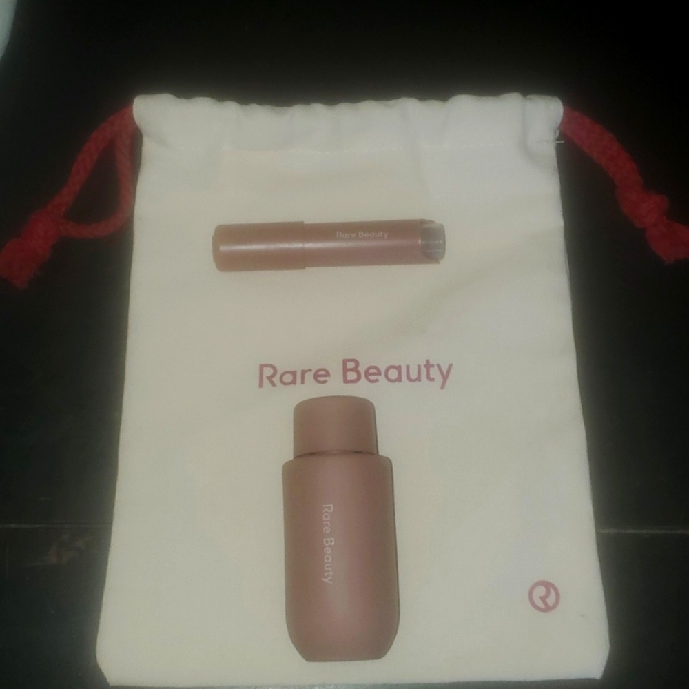 Set of rare beauty products with bag